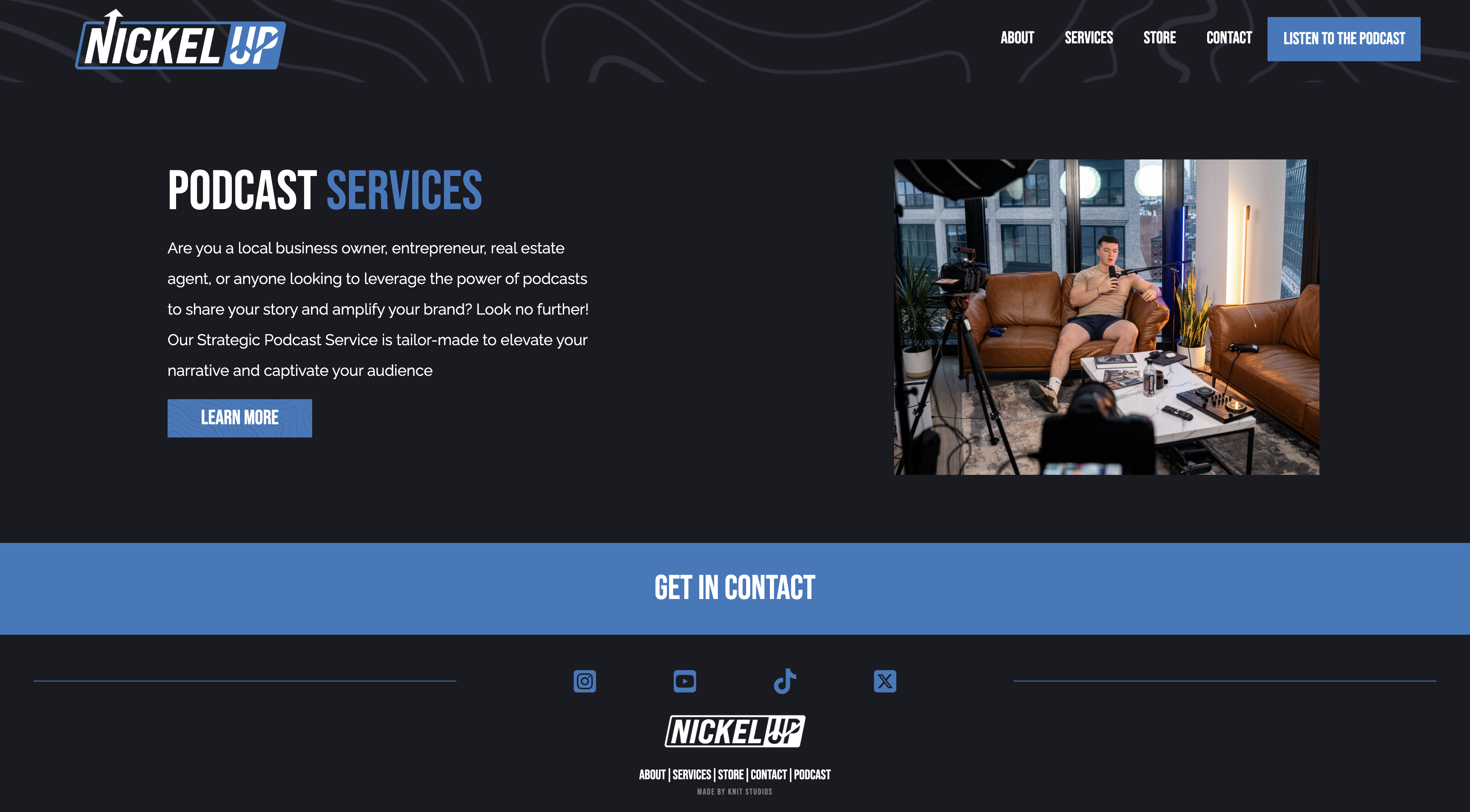 Picture of our client Nickel ups website we designed